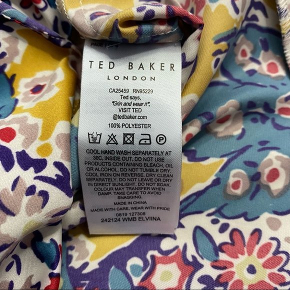 Ted Baker London Samba Printed Top Size 2 - Picture 9 of 12